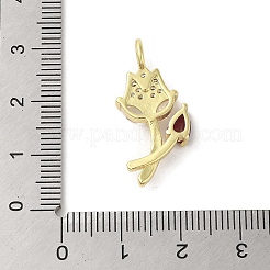 Rack Plating Brass Micro Pave Cubic Zirconia Pendants&nbsp;KK-C052-14G