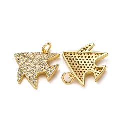 Brass Micro Pave Cubic Zirconia Pendants&nbsp;KK-A271-03H-G