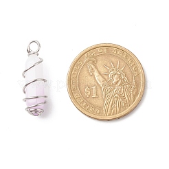 Natural Purple White Jade Double Terminal Pointed Pendants&nbsp;PALLOY-JF01686-06