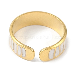 Ion Plating(IP) 304 Stainless Steel Enamel Cuff Finger Rings&nbsp;RJEW-L107-085G-01