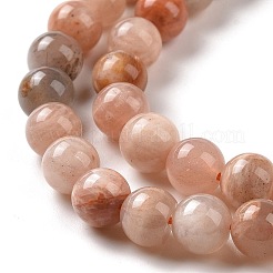 Round Natural Multi-Moonstone Beads Strands&nbsp;X1-G-I176-09-6mm