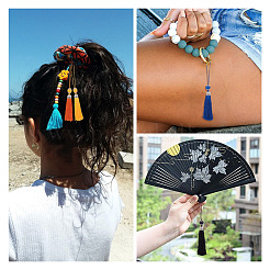 28Pcs 14 Colors Polyester Tassel Big Pendants Decorations&nbsp;HJEW-TA0001-07