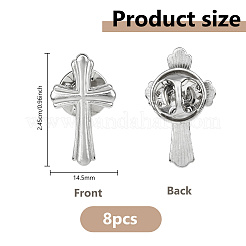 8Pcs Cross Alloy Lapel Pin Backs for Backpack Clothes&nbsp;JEWB-DC0001-31P