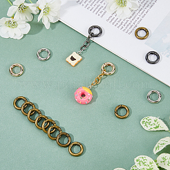 24Pcs 4 Colors Alloy Spring Gate Rings&nbsp;FIND-HS0001-26A