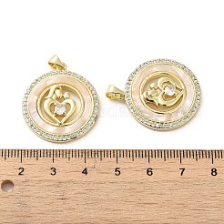 Rack Plating Brass Micro Pave Clear Cubic Zirconia Pendants&nbsp;KK-A206-02G