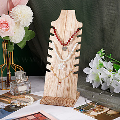 Wooden Slant Back Necklace Display Board&nbsp;NDIS-WH0016-04B-03