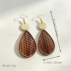 Wood & Alloy Dangle Earrings&nbsp;WGFF9D5-04