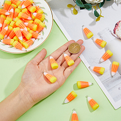 50Pcs Candy Corn Halloween Acrylic Pendants&nbsp;SACR-DC0001-11