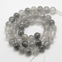 Natural Gemstone Cloudy Quartz Round Bead Strands&nbsp;G-O021-10mm-03B