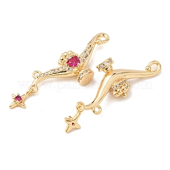 Brass Micro Pave Cubic Zirconia Pendants&nbsp;KK-A279-05G
