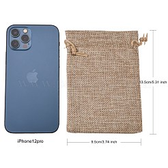 Polyester Imitation Burlap Packing Pouches Drawstring Bags&nbsp;ABAG-R004-14x10cm-05