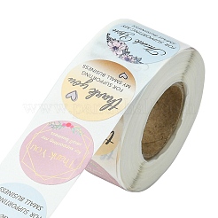 3 Patterns Round Dot Thank You Paper Self-Adhesive Gift Sticker Rolls&nbsp;STIC-YW0001-01