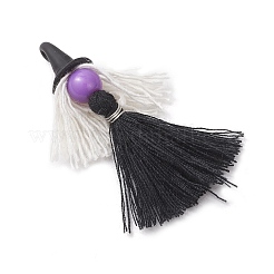 5Pcs 5 Colors Handmade Polycotton(Polyester Cotton) Tassel Pendants&nbsp;PALLOY-JF04236