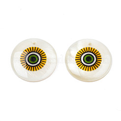 Printed Freshwater Shell Charms&nbsp;SHEL-T009-20C