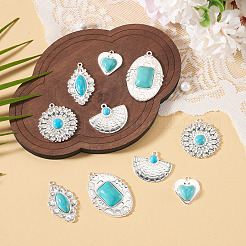 10Pcs 5 Styles Dyed Synthetic Turquoise Pendants&nbsp;STAS-TA0006-20
