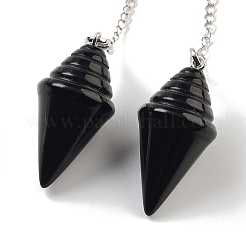 Natural Obsidian Pointed Dowsing Pendulums&nbsp;G-K338-13P-04