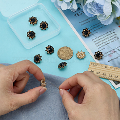 10Pcs 1-Hole Alloy Glass Buttons&nbsp;BUTT-FG0001-50A