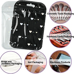 50Pcs Glitter Heart Holographic Plastic Yin-yang Zip Top Gift Bags&nbsp;OPP-YW0001-09A