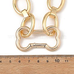 Aluminum Oval Link Chain Necklaces with Dog Bone Shaped Zinc Alloy Rock Climbing Carabiners&nbsp;NJEW-JN06413