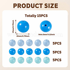 15Pcs 3 Colors Opaque Acrylic Beads&nbsp;MACR-TADJ0001-11