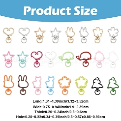 16Pcs 8 Styles Alloy Swivel Snap Hook Clasps&nbsp;FIND-YW0009-26