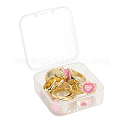 9Pcs 9 Style Alloy Enamel Finger Rings&nbsp;RJEW-LS0001-53
