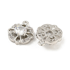 Brass Micro Pave Clear Cubic Zirconia Charms&nbsp;KK-Z057-04P