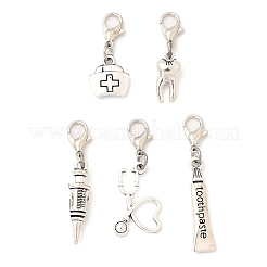 5Pcs Tibetan Style Alloy Pendant Decorations&nbsp;HJEW-JM03570