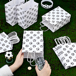 30Pcs Paper Football Pattern Printed Carry Storage Tote Bags&nbsp;ABAG-PH0001-97B