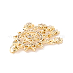 Rack Plating Brass Micro Pave Clear Cubic Zirconia Pendants&nbsp;ZIRC-I057-11G