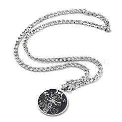 201 Stainless Steel Enamel Pendant Necklace&nbsp;LS-NJEW-K253-20P