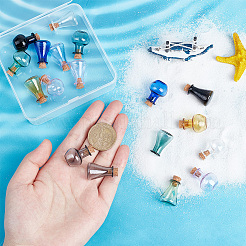 2 Sets 2 Style Dollhouse Miniature Glass Cork Bottles Ornament&nbsp;DJEW-PH0001-29