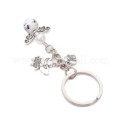 Porcelain & Glass Pearl & Alloy Keychain&nbsp;KEYC-JKC01157