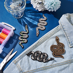 4Pcs 4 Styles Snake Shape Appliques&nbsp;DIY-MA0005-61