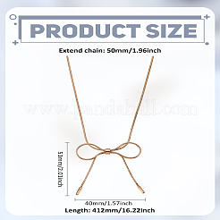 1Pc 304 Stainless Steel Snake Chain Bowknot Pendant Necklaces for Women&nbsp;NJEW-LP0003-08