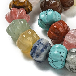 Natural & Synthetic Mixed Gemstone Pumpkin Beads Strands&nbsp;G-G142-A06-01
