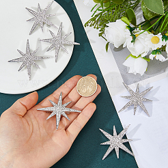 6Pcs Star Alloy Rhinestone Lapel Pins for Backpack Clothes&nbsp;JEWB-DC0001-39P