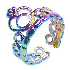 Fashionable 304 Stainless Steel Cuff Rings&nbsp;FS-WG08AB3-02