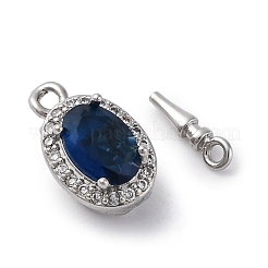 Brass Micro Pave Cubic Zirconia Box Clasps&nbsp;KK-P291-31P