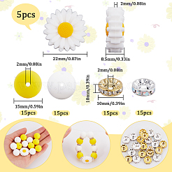 DIY Daisy Flower Silicone & Brass Beads Jewelry Making Findings Kit&nbsp;DIY-SC0025-42