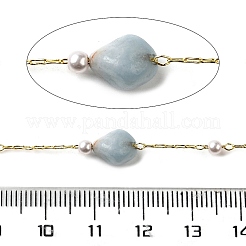 Handmade Natural Morganite Nuggets Beaded Chains&nbsp;CHC-F020-04G-02