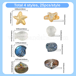 100Pcs 4 Styles Electroplate Glass Beads&nbsp;EGLA-SC0001-56