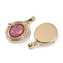Natural Rhodonite Oval Pendants&nbsp;KK-P283-42B-GG