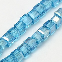 Electroplate Glass Bead Strands&nbsp;EGLA-J028-4x4mm-AB08