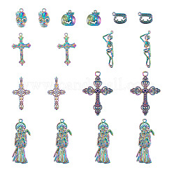 32Pcs 8 Style Rainbow CoLOR Alloy Pendants&nbsp;PALLOY-SW0001-02