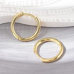 Brass Huggie Hoop Earrings&nbsp;X-KK-D160-55G