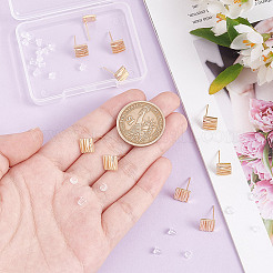 10Pcs Rhombus Brass Stud Earring Findings&nbsp;KK-AR0004-04