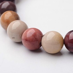 Natural Mookaite Round Beaded Stretch Bracelets&nbsp;BJEW-F203-07