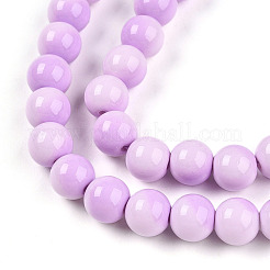 Baking Paint Glass Beads Strands&nbsp;DGLA-N012-8mm-02