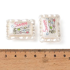 Printed Opaque Acrylic Beads&nbsp;OACR-B054-01F